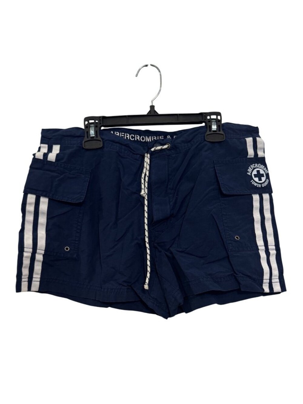 Vintage Abercrombie & Fitch Blue White Board Shorts XS Y2K Surf